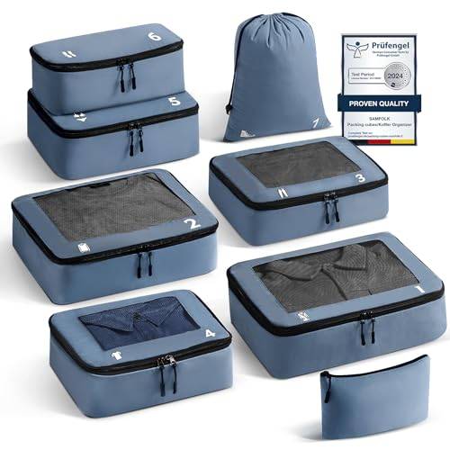 Koffer Organizer Packing Cubes 8 Teilige, Packwürfel Travel Reise Organizer Set FüR HandgepäCk Koffer Und Rucksack