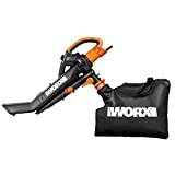 WORX 3000W Elektrisk Lövblåsare WG505E, Lövsugare med Mulcher/lövsugare 3-i-1, 45L Uppsamlingsväska, 335 km/h, 600 m³/h