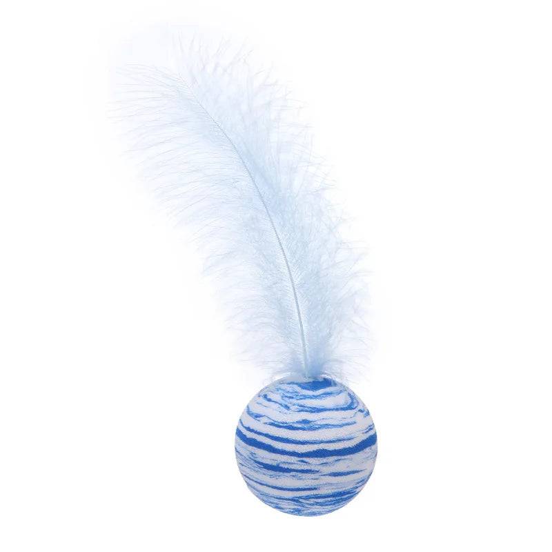 Feather Foam Ball Cat Toy - Blue