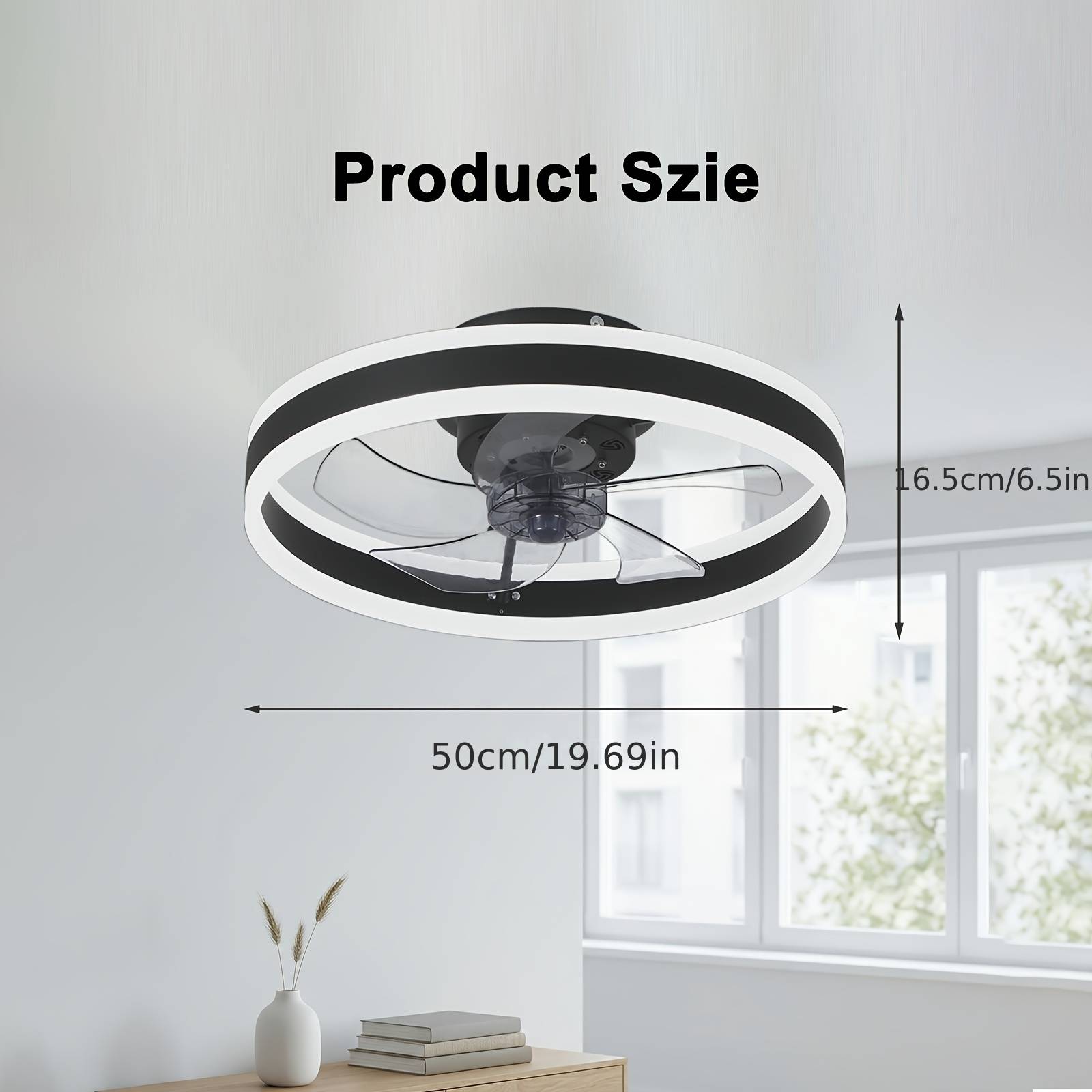 Ceiling Fan With Light, Fan Light, 3 Color Temperatures And 6 Led Ceiling Fan With Lamp, App/remote Control Quiet Dimmable Fan Light
