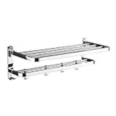Väggmonterad badrumshylla i rostfritt stål Stansfri hopfällbar handduksställning för toalett och badrum Förvaringsställ för toalett och badrum/80 cm (80 cm)