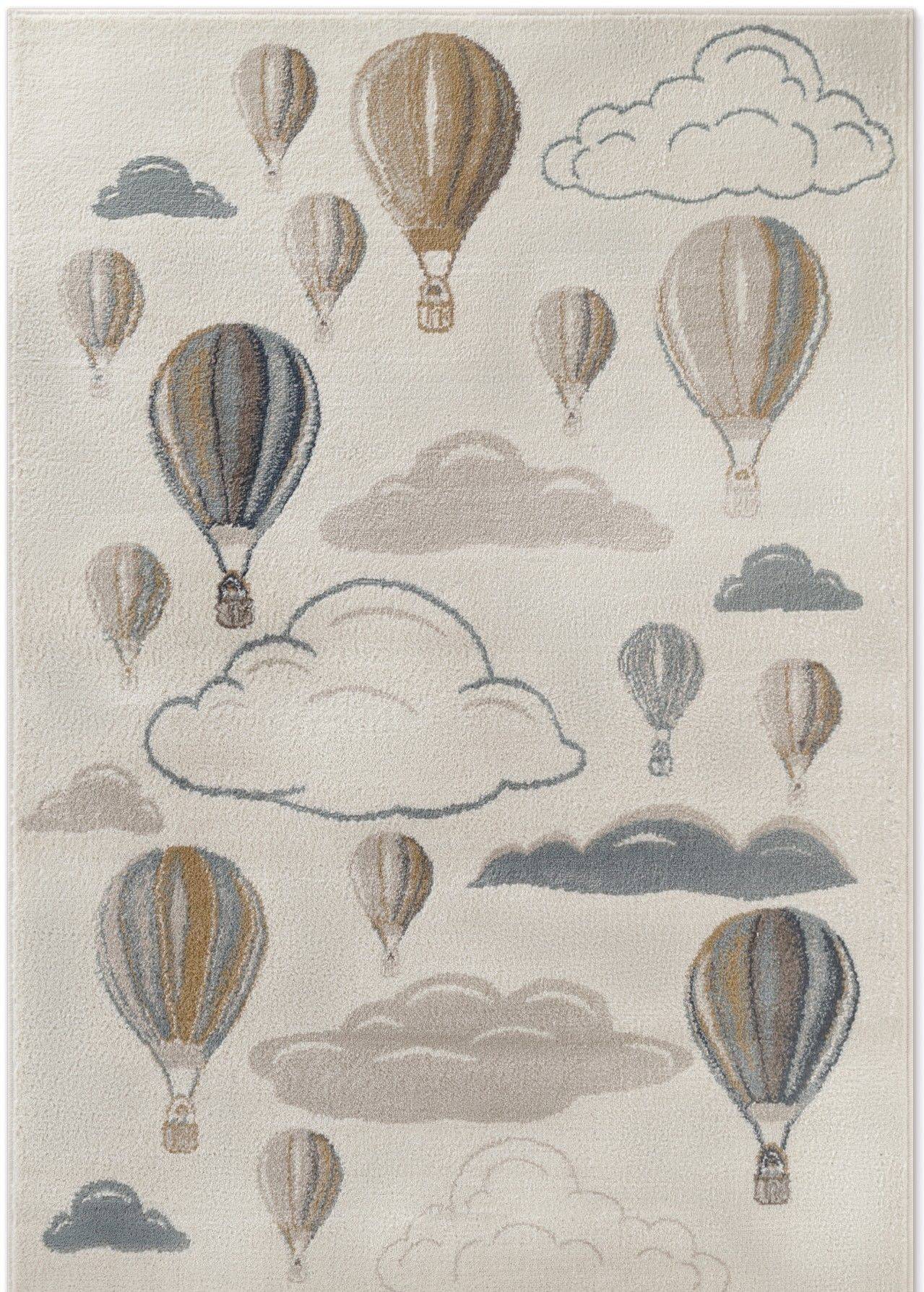 Barnmatta Hot Air Balloon - 160 x 235 cm - Creme (160 x 235 cm)