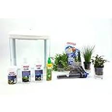 AquaOne Hr-230 vit inklusive dekoration nano akvarium komplett akvarium filtersystem nanoakvarium set filter belysning