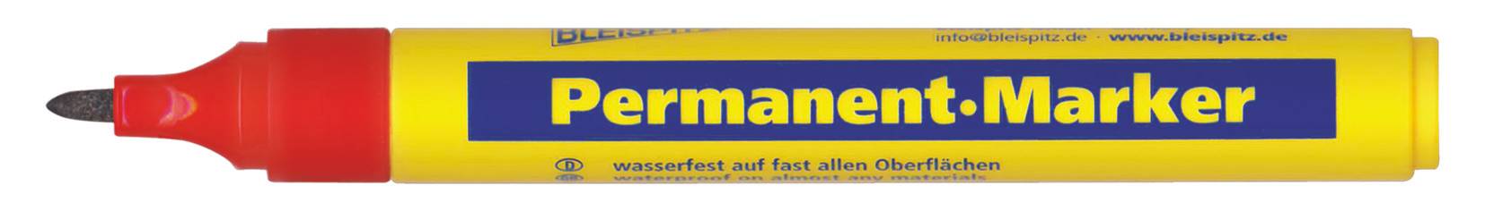 BLEISPITZ Permanent Marker: 4 färger, fler varianter - Röd 1,5-3 mm rund