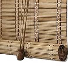 FENGSHOUU Bambu Rullgardin Natur, Ogenomskinlig, Mörkläggning, Trä Persienn Med Sidodrag, Retro Insynsskyddsgardin För Balkong Terrass Trädgård, Justerbar (B 100 X H 200 Cm/39 X 79 Tum)