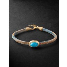 OLE LYNGGAARD COPENHAGEN - Life Gold, Turquoise and Cord Bracelet - Men - Blue - 18