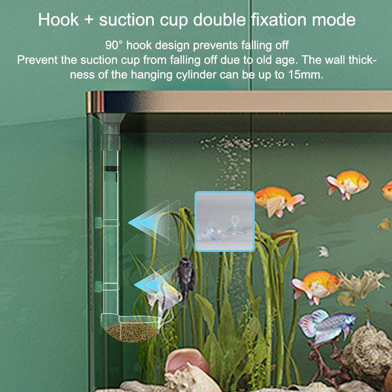 Akvarium Genomskinlig Matningsrör Set Akvarium Teleskopisk Fiskbehållare Födare Räkor Matningsbehållare Matare Skål Tillbehör