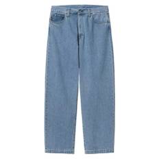 Carhartt Wip, Jeans, Herr, W33, Denim, Tungt stentvättad löst avsmalnande denimbyxa - blue (W33)