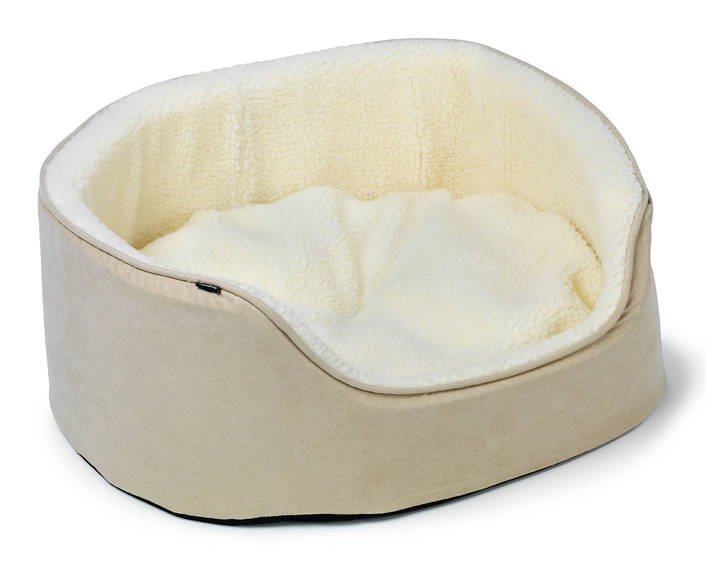 Sherpa Hundbädd Med Hög Kant Beige - 50x43x21cm, S