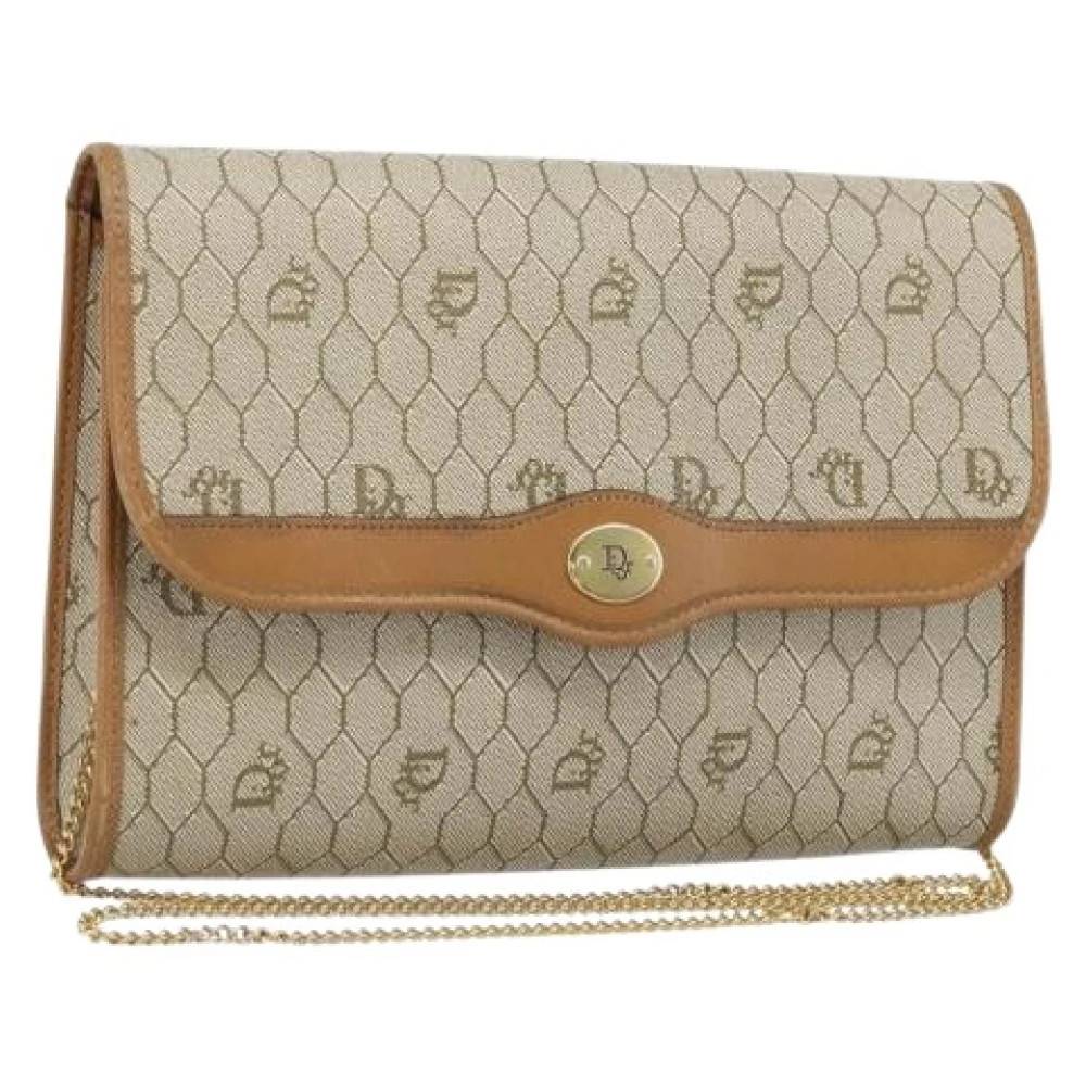Dior Vintage Pre-owned Vintage Skuldertaske - Vintage - Dame - Beige - ONE SIZE - Uld