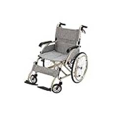 Aluminium lätt rullstol med handbromsar vikbar bärbar självgående rullstol med justerbara pedaler resetransportstol för äldre