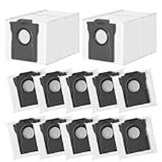 Rrochio 12 dammpåsar för Dreame L40 Ultra, tillbehör till robotdammsugare Dreame L10s L50 Pro Ultra, X40 Ultra, X50 X30 L20 L10 L10s S20 Ultra, X40 Master, L10s Pro Gen 2, L10 Prime, L10s Plus