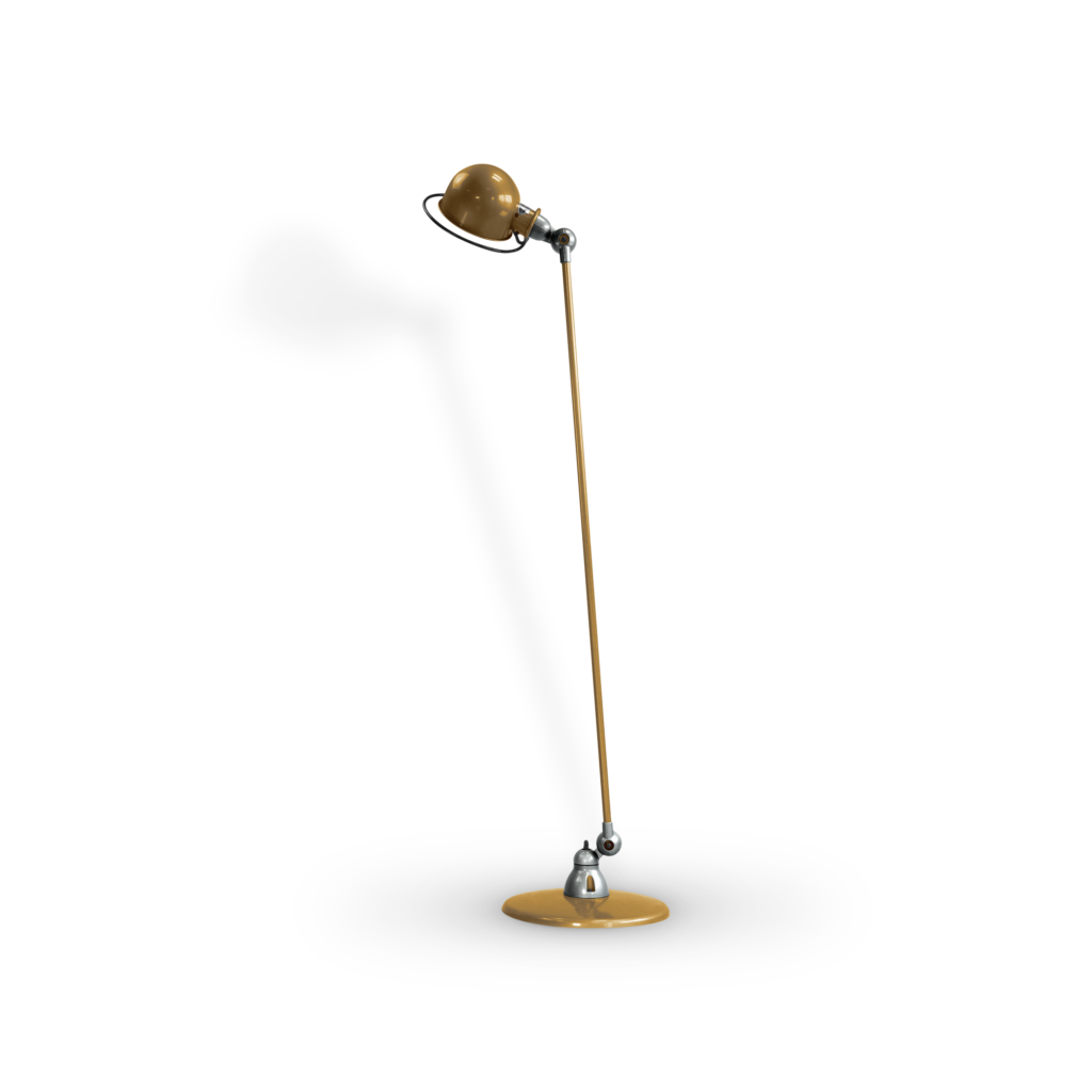 Loft D1200I gulvlampe fra Jieldé - Pearl gold / Blank/poleret
