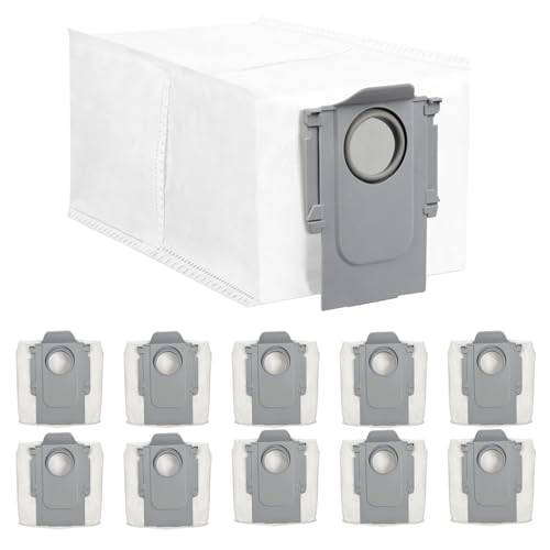 10 stycken dammpåsar tillbehörsset för Roborock S8 MaxV Ultra/S8 Max Ultra/S8+/S8 Pro Ultra/S7 MaxV Ultra/Q Revo/Qrevo Pro/Qrevo MaxV/ T8 Q5+ G10S PRO Q7 Max+ Q8 Max+, stor kapacitet