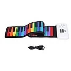 49 Tangenter Roll Up Piano Elektroniskt Piano 500mAh Färgglada Hopfällbara Elektroniska Piano Mjuk Tangentbord Musikinstrument för Barn