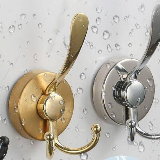 2 st Sugkoppskrok Kraftig Ingen Borrning Återanvändbar Avtagbar Rostfritt Stål Glasfönster Dörr Dusch Handdukshängare för Badrum Kök silver