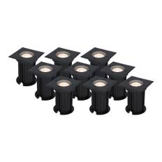 HOFTRONIC™ - 9er Set Ramsay - LED Bodeneinbaustrahler - Eckig Schwarz - GU10 4000K Neutralweiß 5 Watt - IP67 Wasserdicht - Strahler für Garten, Terrassendielen & Einfart - 3 Jahre Garantie