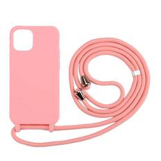 iPhone 12 / 12 Pro Cover med Snor - Silikone, Lyserød