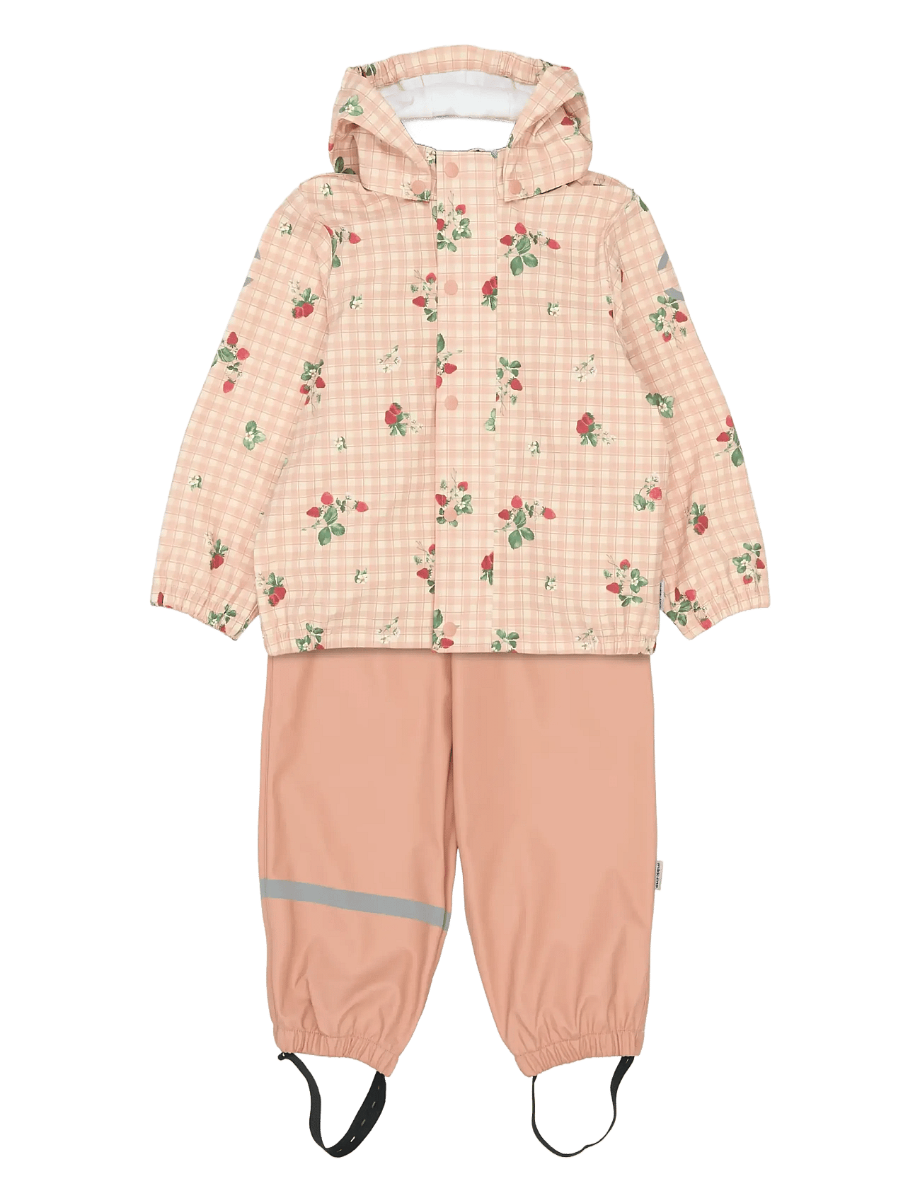 MIKK-LINE Pu Rain Set Aop W. Susp/104 | Pink | 104