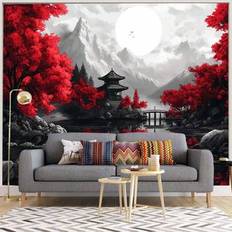 1pc Chinese Ink Painting Landscape Style Tapestry, Wall Hanging Decor For Room, Home Decor - Multicolor - 100*150,150*200,130*150,180*230,73*95