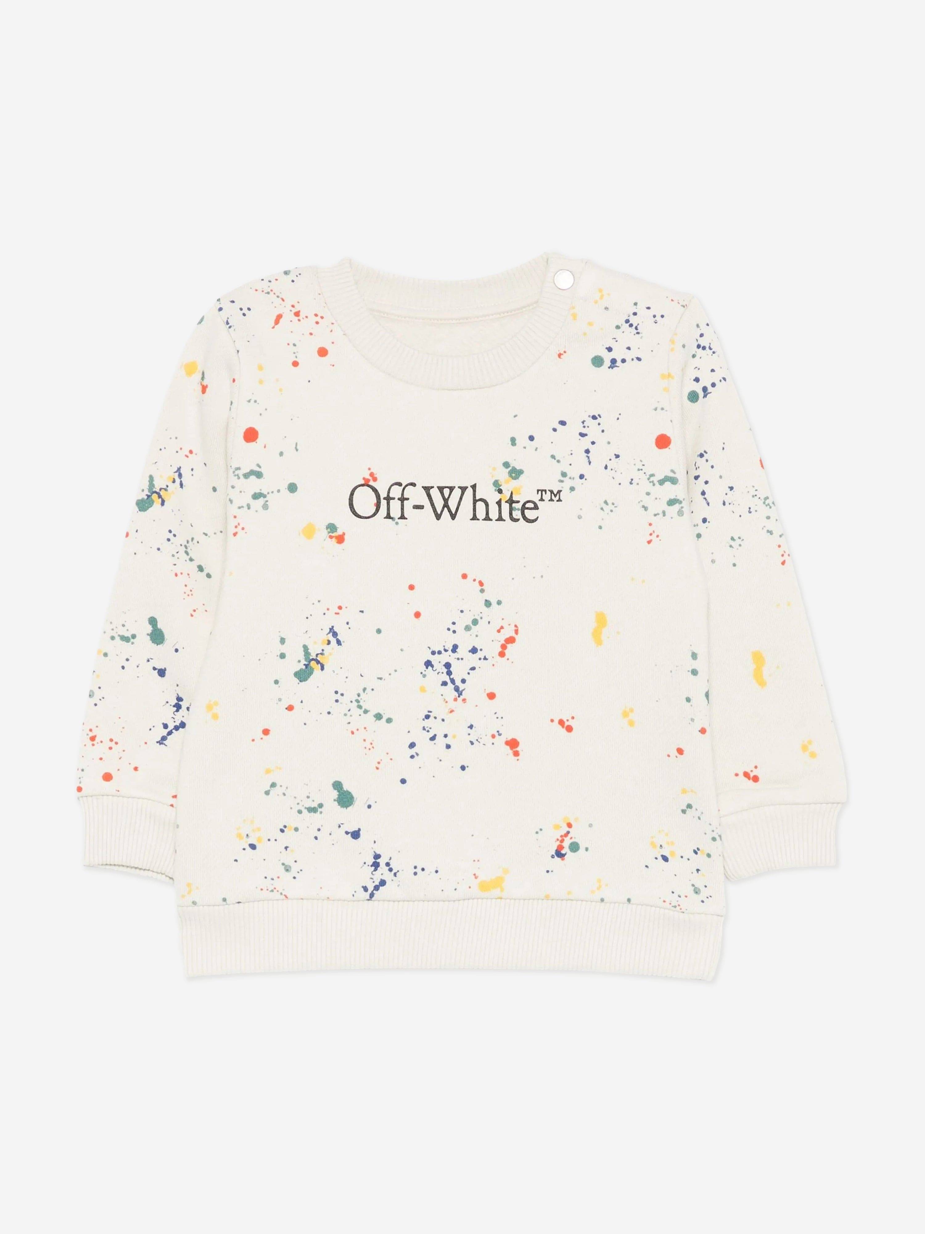 Off-White Baby Boys AOP Splat Sweatshirt in Ivory - Ivory / 6 - 9 Mths (6 - 9 Mths)