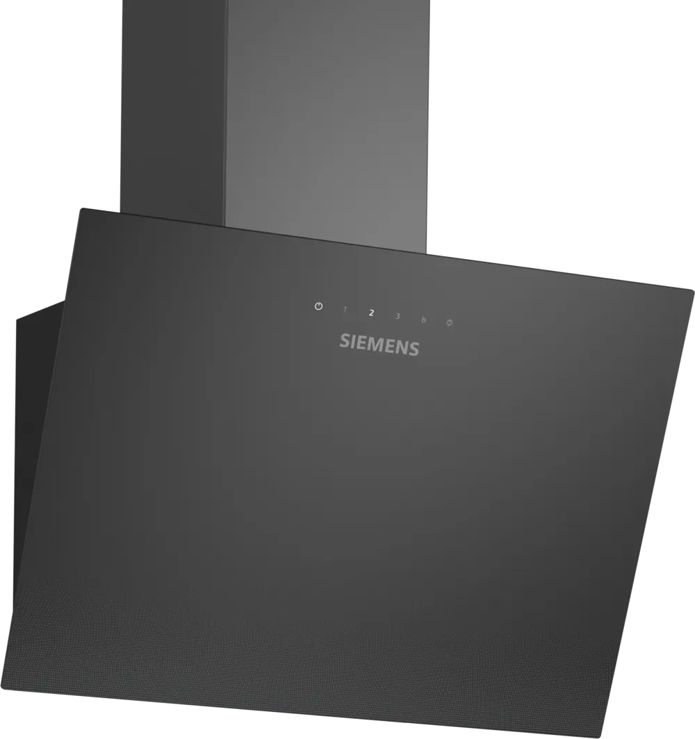 Væghængt emhætte - 60 cm - Klart glas med sort tryk - Siemens iQ100 - LC65KDK6K