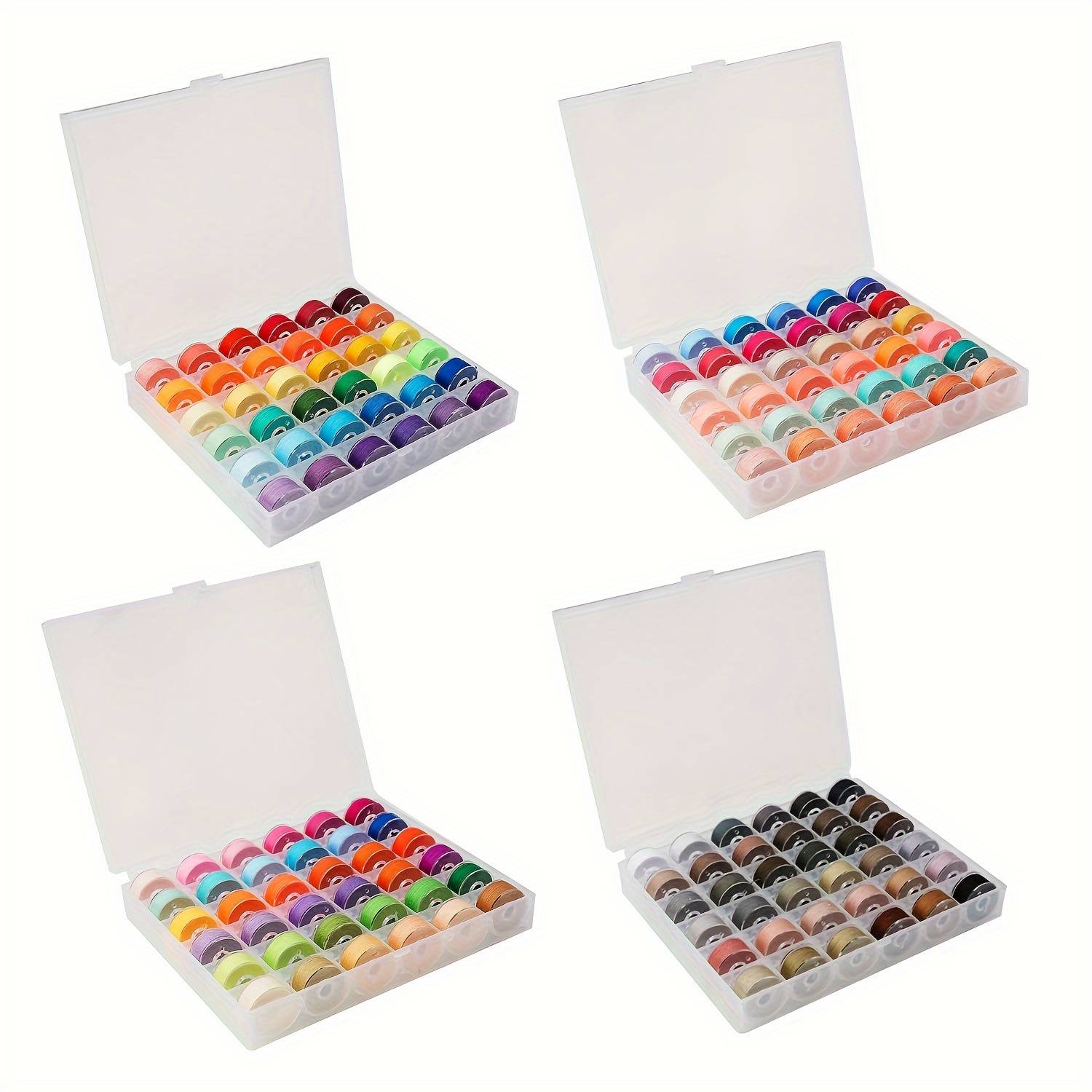 TEMU 144-color Pre-wound Spool Of Thread Plastic Size A Sa156 15-level Sewing Thread , 36 Colors Per Box, Used For Embroidery And Sewing Machine Use With Color Sewing Thread Spools