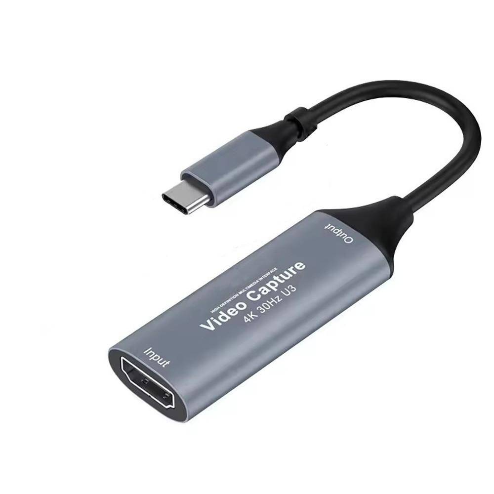2-i-1 USB 3.0 Videoinspelningskort 4K HDMI-kompatibel till USB 2.0 Typ-C Spelupptagare Spela in för Switch Xbox PS5/4 Livestreaming