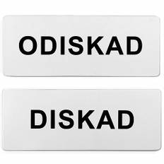 DISKREDA Diskmaskinsskylt ODISKAD/DISKAD Vit-svart 04