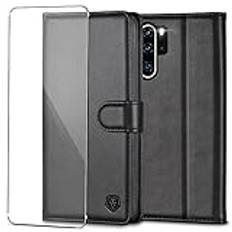 Kuafcase Huawei P30 Pro Flip Läderfodral Plånboksfodral [Med Huawei P30 Pro-skärm] [Kortplats] [Stativ] Magnetiskt flipfodral för Huawei P30 Pro, svart