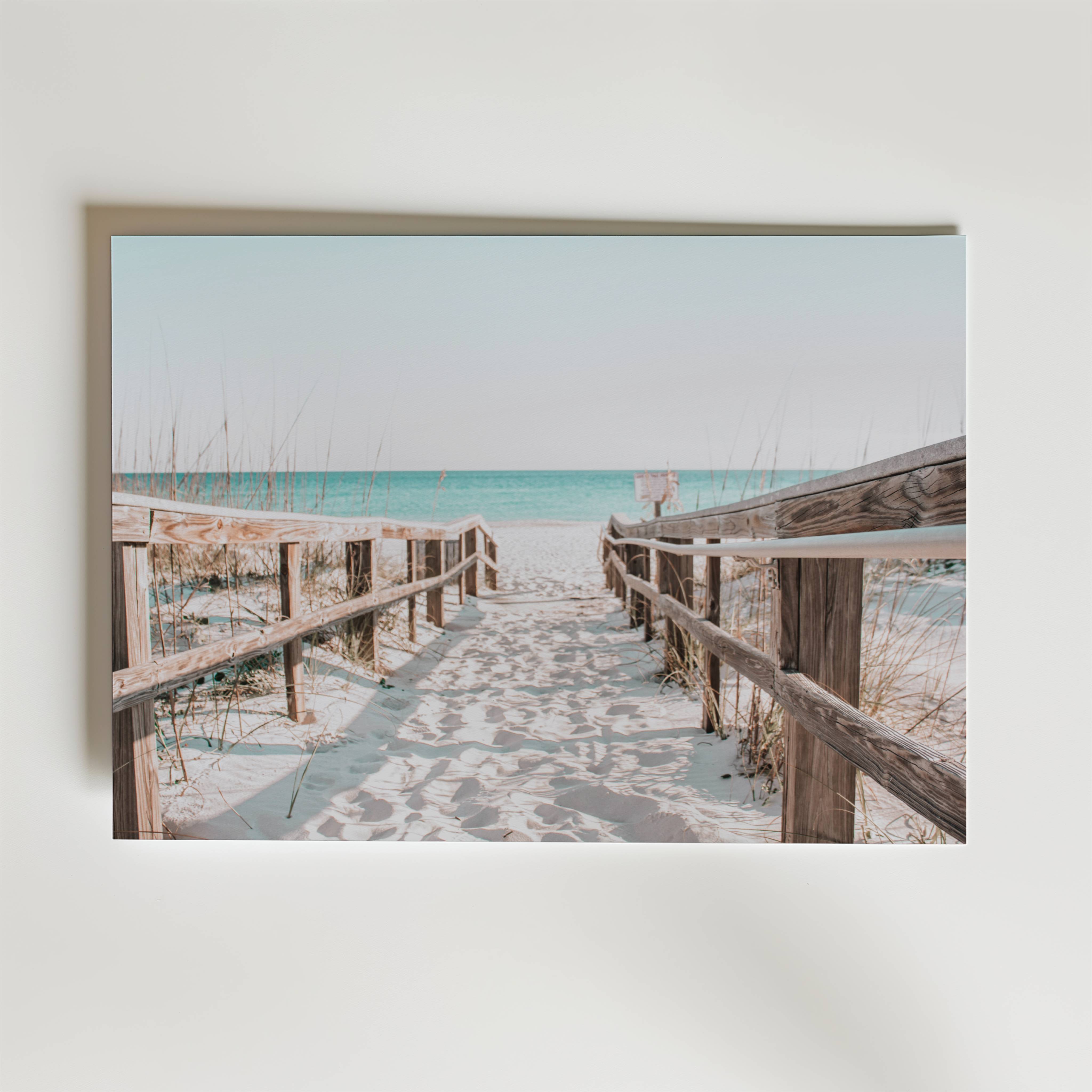Turquoise Beach Walkway Poster - Fine Art Poster 100x140 cm