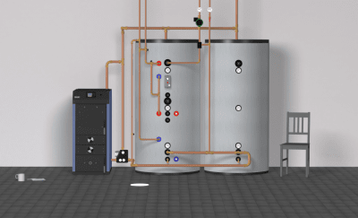Vedpannepaket - All Inclusive upp till 150 m² - Baxi Bonus Light + 2 x 750 liter Buffert® Isolerade tankar + tillbehör