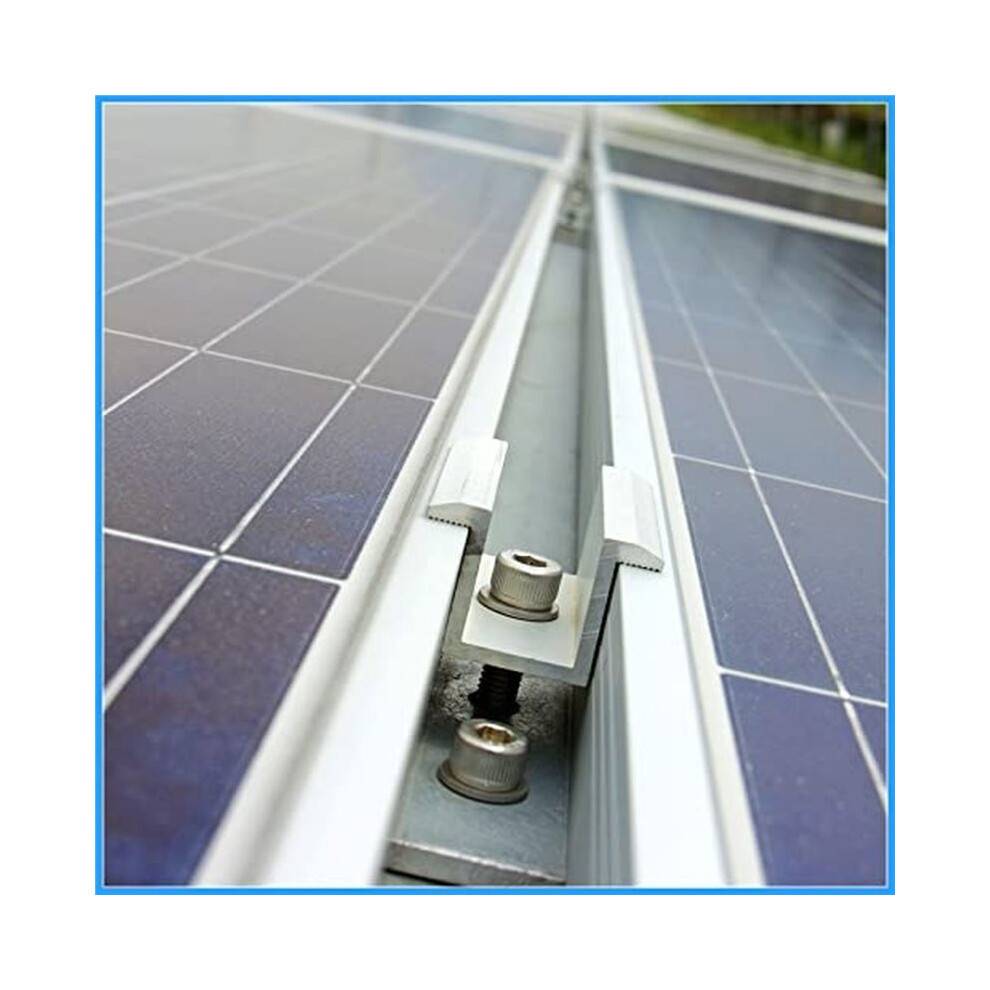 48pcs Solar Panel Mid Clamps Photovoltaic Panel Bracket PV Panel Mid Clamp Aluminum Solar Clips for Fixed 35-50mm Framed