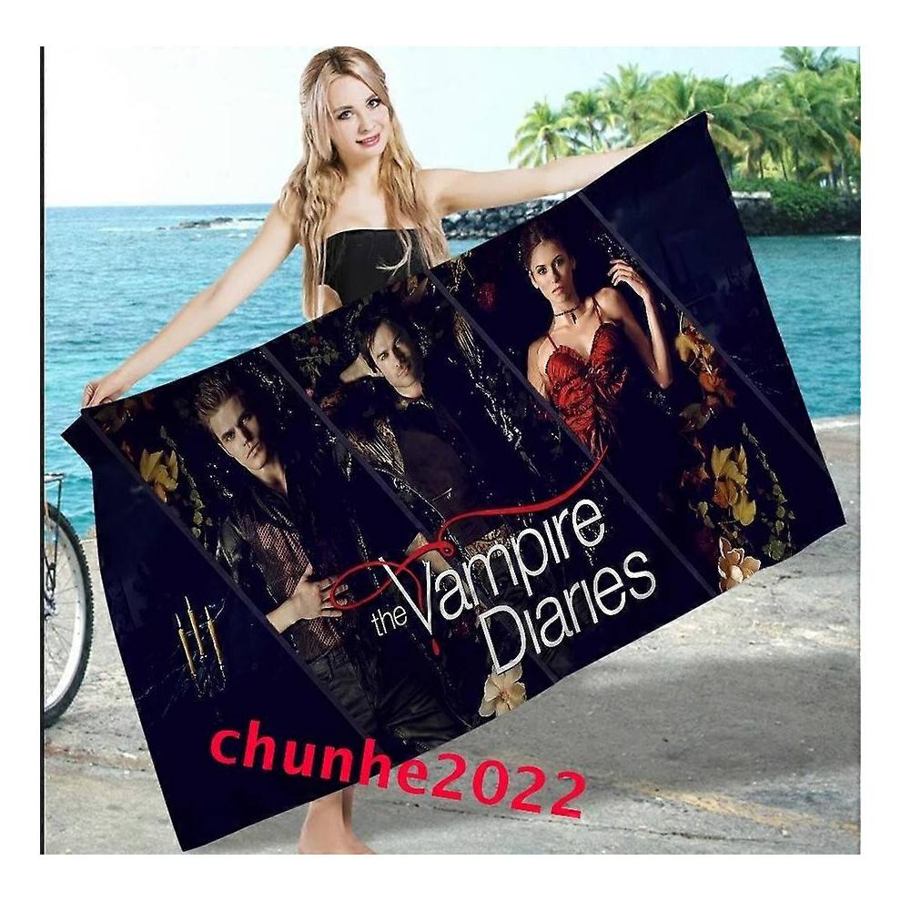 (70x140cm, #03) The Vampire Diaries 3D Microfiber Bath Towel Swim Beach Towel Blanket Turt Gift