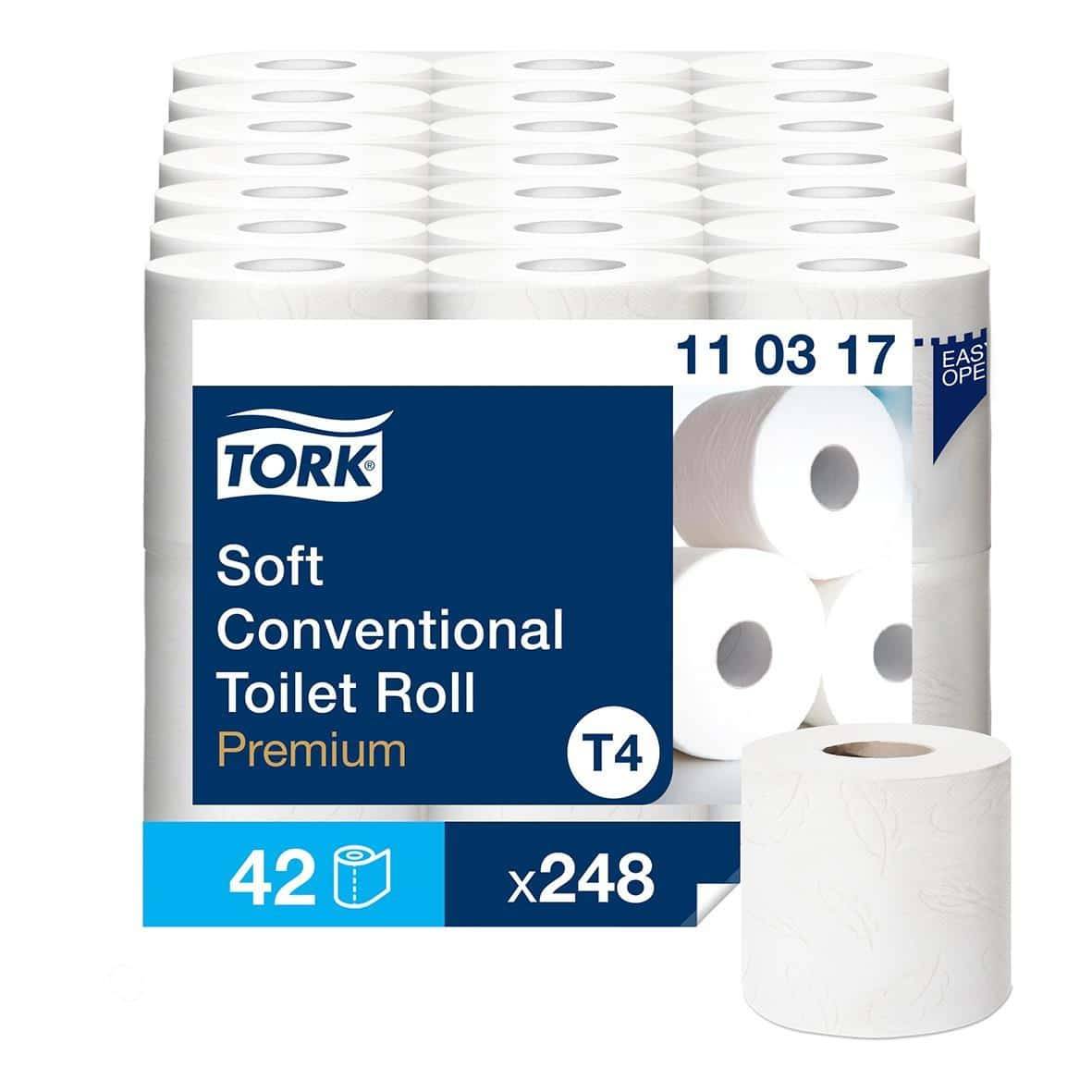 Toalettpapper Tork T4 premium 3lg vit 35m 42rl/fp