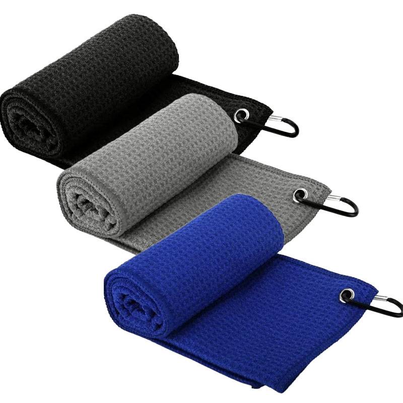 Multi-Color Golf Towels (Cross-Border In-Stock) - Ultra-Fine Fiber Waffle Weave & Pineapple Weave Golf Ball Towels