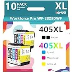 hehua 405XL skrivarpatroner Multipack Kompatibel för Epson 405XL Svart 405 XL bläckpatroner 405 för Epson WF-4820 WF-4825 WF-4830 WF-3820 WF-3825 WF-7310 WF-7830 WF-7835 WF-7840 WF-7310 （10 Pack）