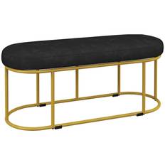 Bänk retrodesign sammet svart