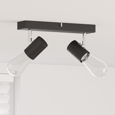 vidaXL Loft Spotlight 2-vejs Justerbart Sort E27