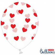 Hjärtballonger röda Transparent Latex