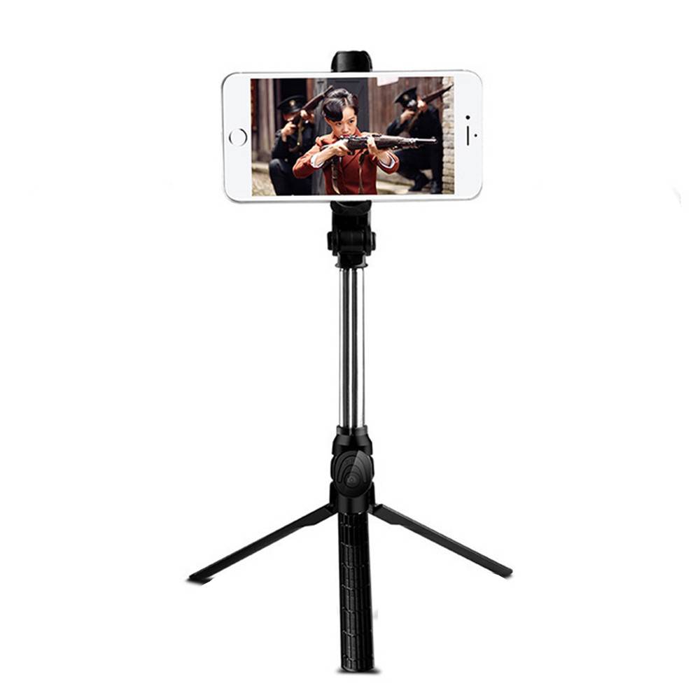Selfie stick stativ handhållen gimbal fjärr bärbar justerbar bluetooth selfie telefon stick ta en fotografering en video gör live - Rosa