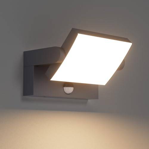 Klighten 24W Außenlampe mit Bewegungsmelder Wandleuchte, Anthrazit, 3000K
