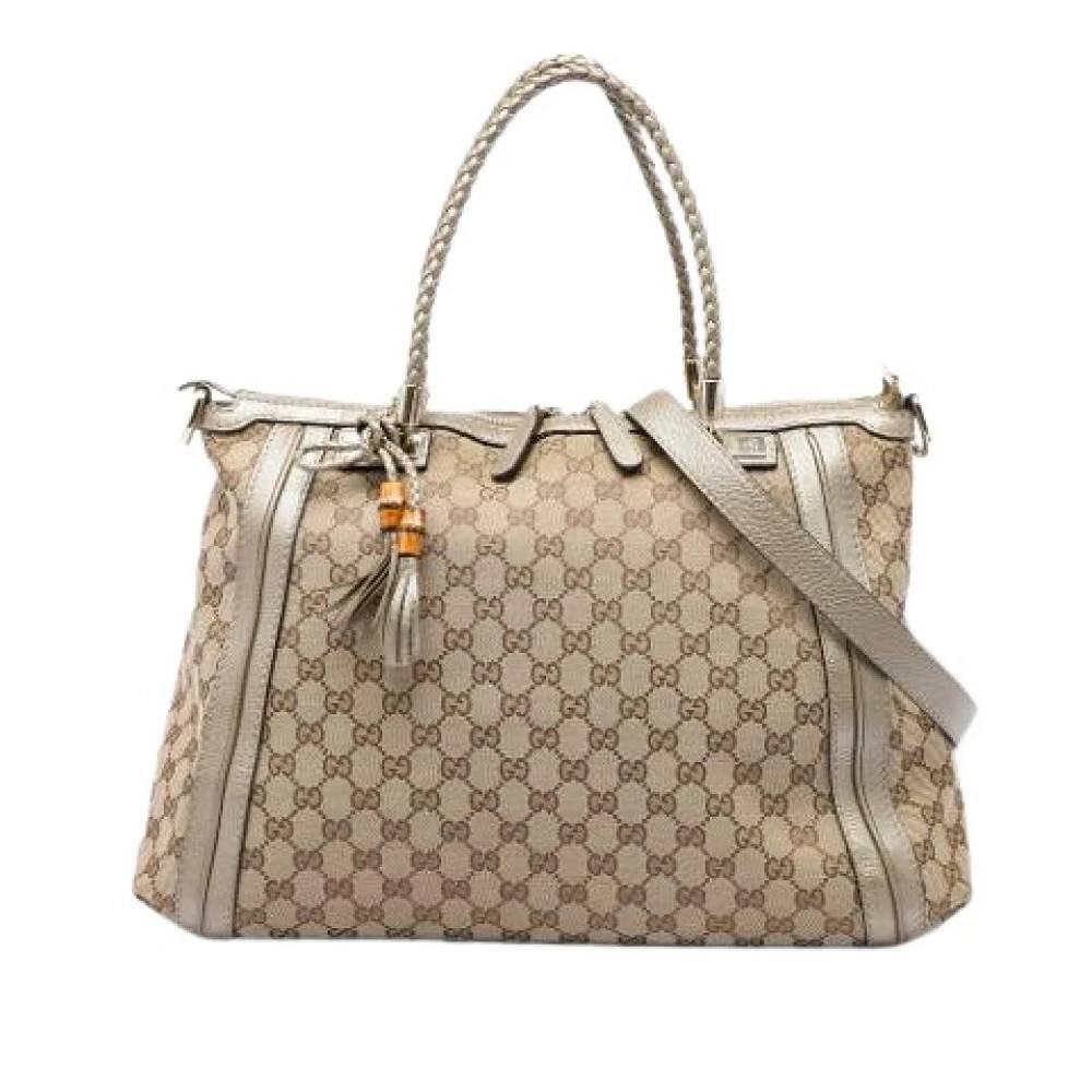 Gucci Vintage Pre-owned Bella Satchel - Vintage - Dame - Beige - ONE SIZE - Læder