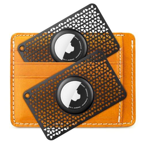 CITYWAY Ultratunn] 2-pack för Airtag-kortfodral för handväska, ryggsäcksplånbok, koppling, smal för Airtag-hållare, 0,12 cm tjocklek (svart Svart, s, Snygg smal