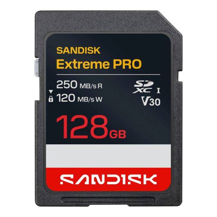 SanDisk Extreme Pro SDXC V30 128GB 250MB/s -minneskort