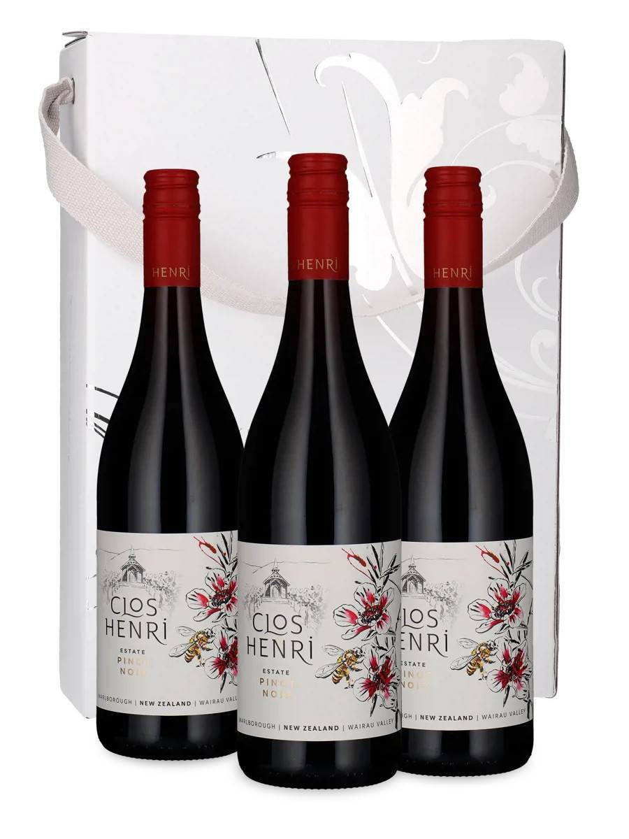 Vingave Pinot Noir New Zealand i gaveæske (3 flasker)