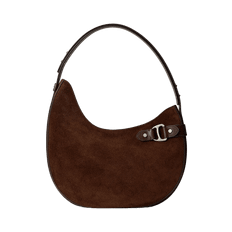 Lauren Ralph Suede Large Tasha Shoulder Bag Handväskor Dam Brun ONESIZE