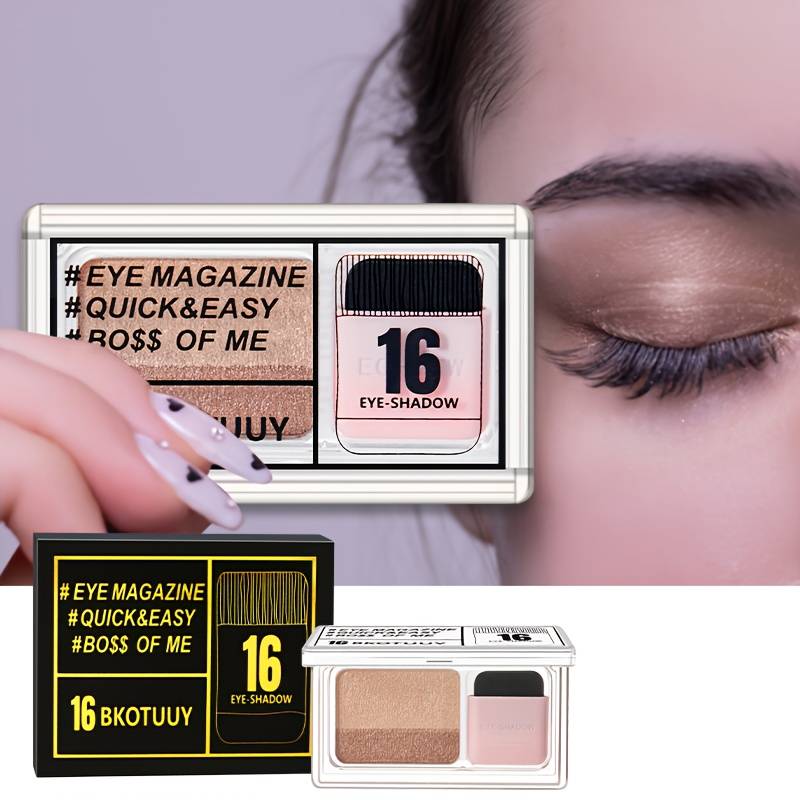 3pcs,shimmery Dual-tone Eyeshadow Palette, 5-8 Versatile Shades, Easy Blend, Long-lasting Waterproof Eye Makeup With Brush