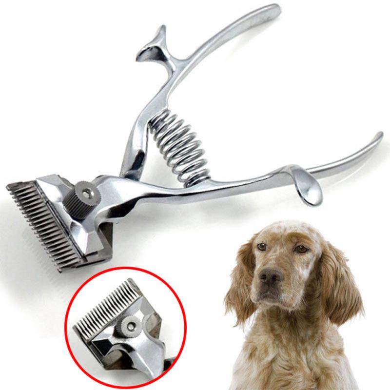 Ultratyst manuell hårtrimmer Pet Hund Katt Hårrakapparat Grooming Clipper Kam silver