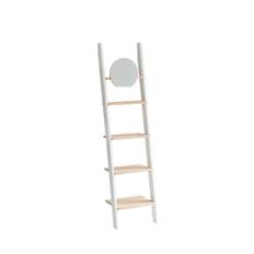 ASHME Stigehylde med spejl 45x180cm - Asketræ Hylder/Hvid